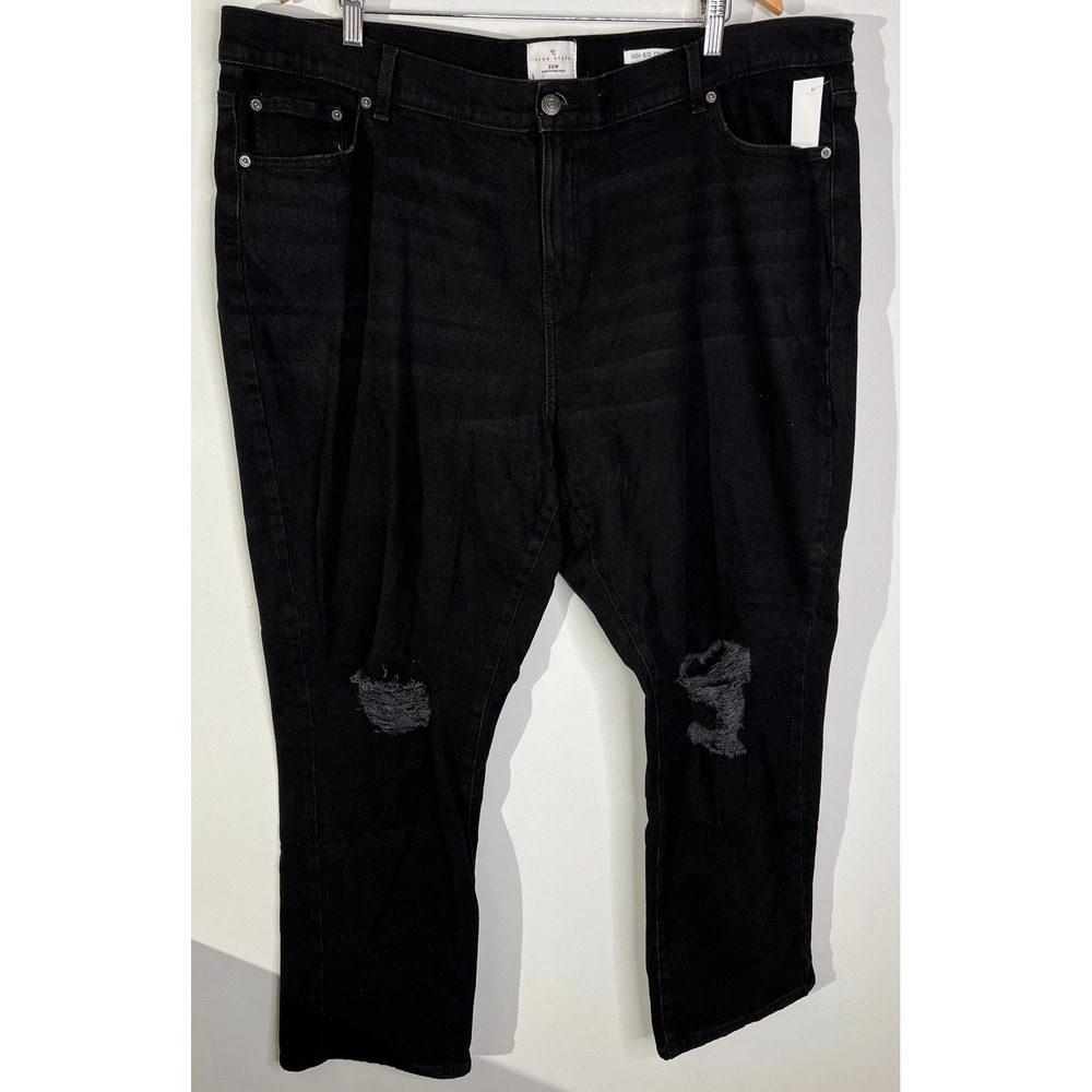 True Craft High Rise Straight Leg Black Jeans Size 22W